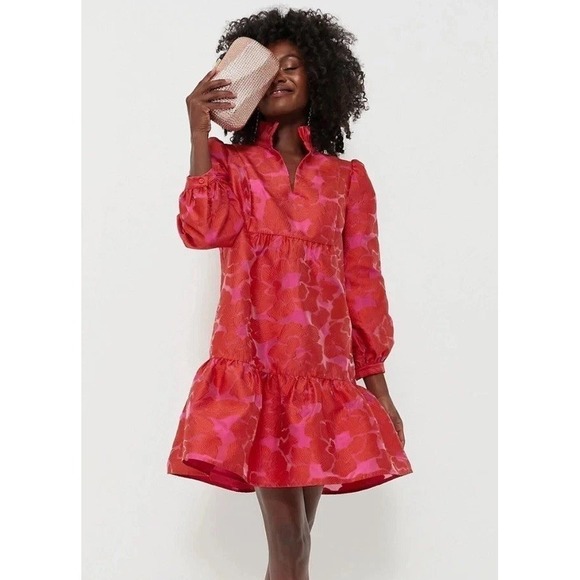 Tuckernuck Dresses & Skirts - Tuckernuck Red Fil Coupe Palmerston Dress Sz L Spring Colorful Party Dressy